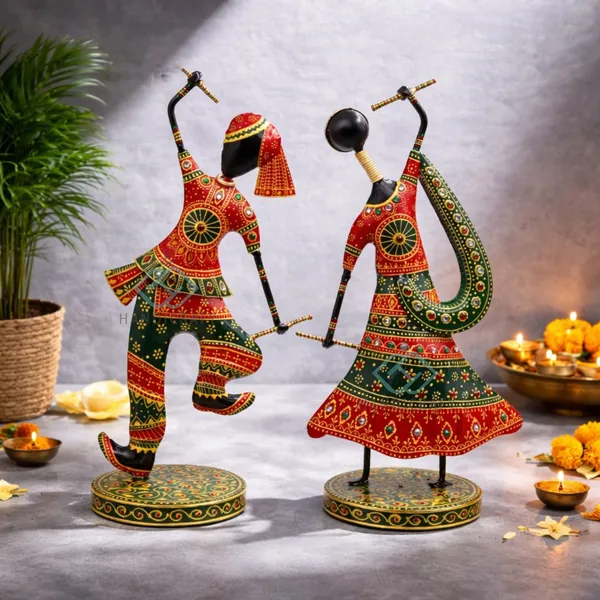 Handcrafted_Rajasthani_Dandiya_Dance_Metal_Figurines_(Set_of_2)_–_Vibrant_Iron_Folk_Art_Statues_for_Home_Decor,_Living_Room_&_Festive_Gifting_–_12.5"_Height