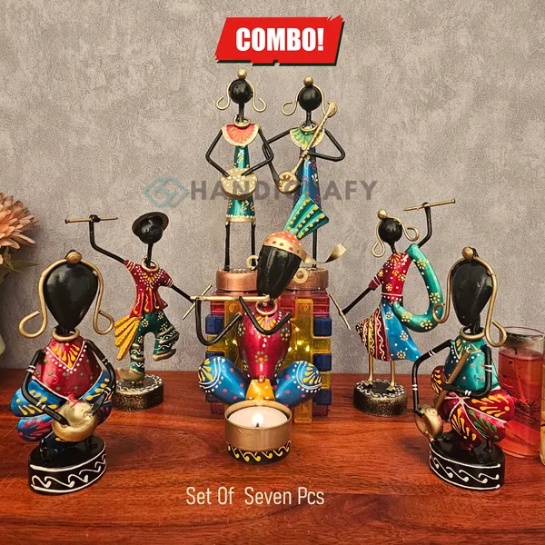 Handcrafted_Rajasthani_Musician_Figurine_Combo_–_Set_of_Seven_Exquisite_Home_Décor_Pieces_|_Vibrant_Folk_Art_Masterpiece(7Pc)
