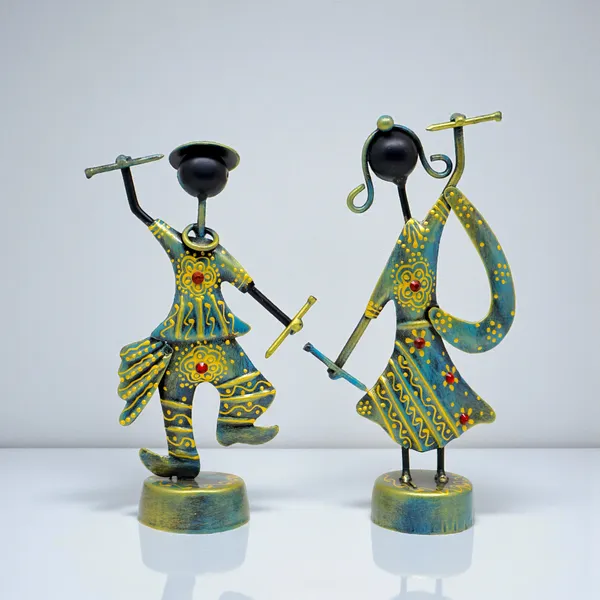 Handicrafy_Metal_Dandiya_Dancing_Couple_Showpiece_Set_of_2_|_Rustic_Blue–Gold_Handcrafted_Iron_Figurines_|_Traditional_Home_Decor_Statue_(15×_10CM_/_6_×_4_Inch)