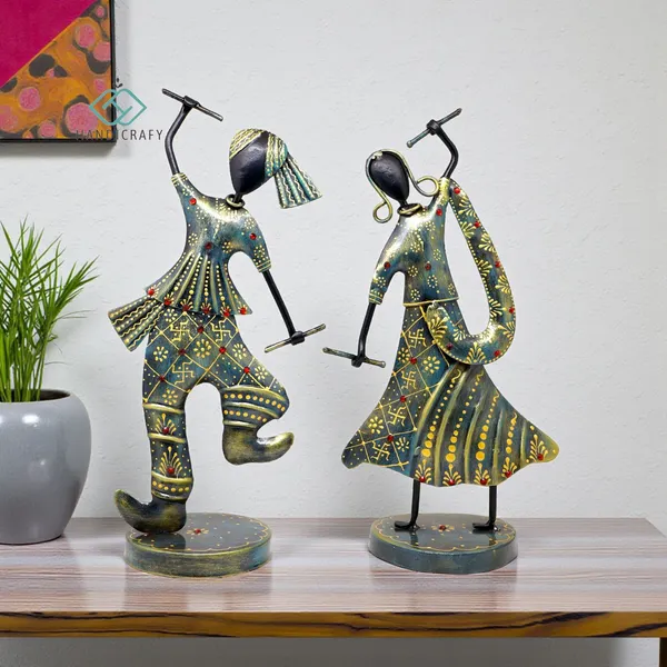 Handicrafy_Rustic_Blue_Dandiya_Dancing_Couple_Showpiece_Set_of_2_|_32_cm_Metal_Handmade_Rajasthani_Figurines_|_Ethnic_Home_Decor