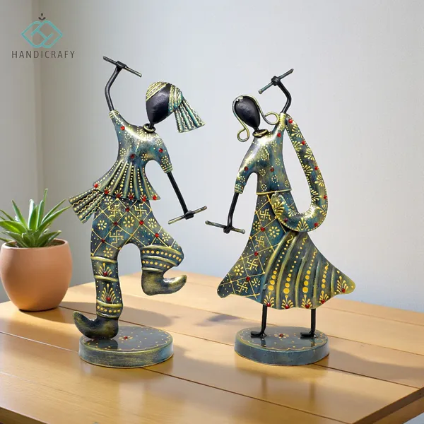 Handicrafy_Rustic_Blue_Dandiya_Dancing_Couple_Showpiece_Set_of_2_|_32_cm_Metal_Handmade_Rajasthani_Figurines_|_Ethnic_Home_Decor