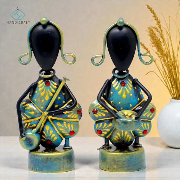 Handicrafy_Rustic_Blue_Mini_Tribal_Musician_Showpiece_Set_|_12.7_cm_Handmade_Iron_Figurines_for_Table_Decor_&_Home_Decoration_Items