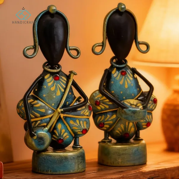 Handicrafy_Rustic_Blue_Mini_Tribal_Musician_Showpiece_Set_|_12.7_cm_Handmade_Iron_Figurines_for_Table_Decor_&_Home_Decoration_Items