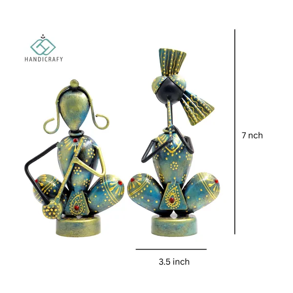 Handicrafy_Rustic_Blue_Sitting_Musician_Couple_Showpiece_Set_of_2_|_18_cm_Metal_Handmade_Figurines_|_Ethnic_Rajasthani_Home_Decor