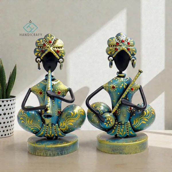 Handicrafy_Rustic_Blue_Sitting_Musician_Couple_Showpiece_|_18_cm_Metal_Handmade_Rajasthani_Figurines_|_Traditional_Home_Decor_Set_of_2