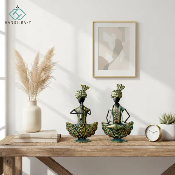 Handicrafy_Rustic_Blue_Tribal_Musician_Showpiece_Set_|_22.8_cm_Metal_Handmade_Home_Decor_Figurines_|_Ethnic_Table_Decor_Showpiece_Pair