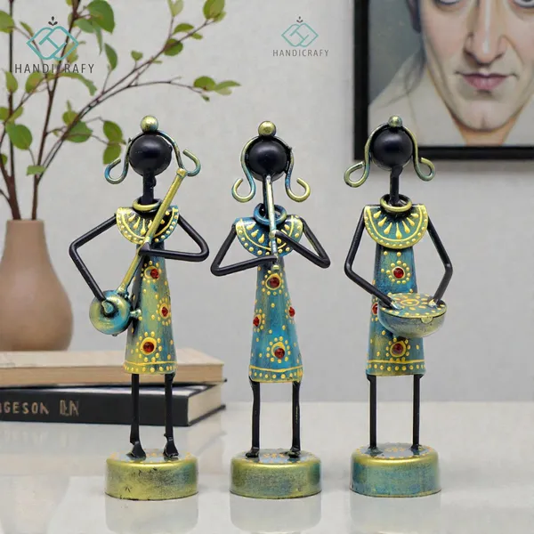 Handicrafy_Rustic_Blue_Tribal_Musician_Showpiece_Set_of_3_|_16.5_cm_Metal_Handmade_Table_Decor_Figurines_|_Ethnic_Home_Decoration_Items