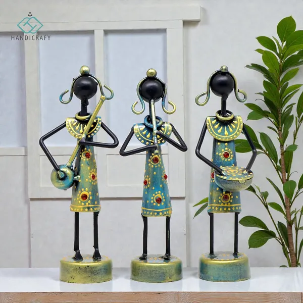 Handicrafy_Rustic_Blue_Tribal_Musician_Showpiece_Set_of_3_|_16.5_cm_Metal_Handmade_Table_Decor_Figurines_|_Ethnic_Home_Decoration_Items