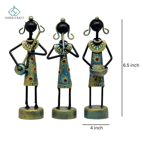 Handicrafy_Rustic_Blue_Tribal_Musician_Showpiece_Set_of_3_|_16.5_cm_Metal_Handmade_Table_Decor_Figurines_|_Ethnic_Home_Decoration_Items