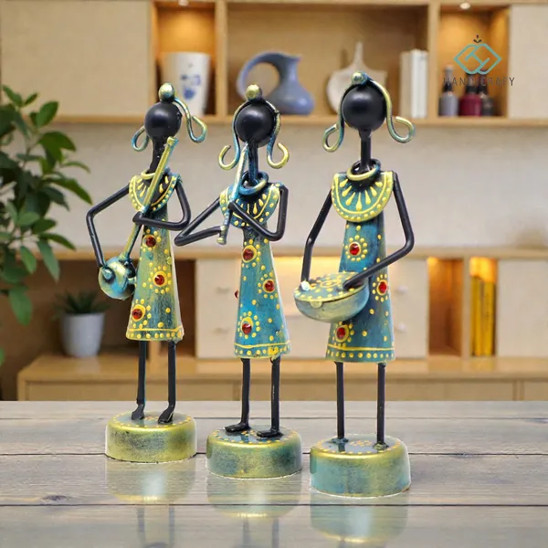 Handicrafy_Rustic_Blue_Tribal_Musician_Showpiece_Set_of_3_|_16.5_cm_Metal_Handmade_Table_Decor_Figurines_|_Ethnic_Home_Decoration_Items
