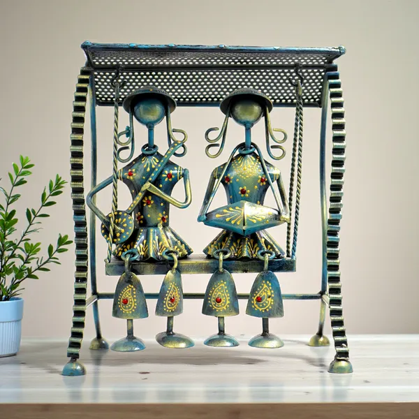 Handmade_Tribal_Couple_Metal_Swing_Showpiece_|_25_x_23_cm_Iron_Hanging_Figurine_|_Ethnic_Home_Decor_&_Gift_Item