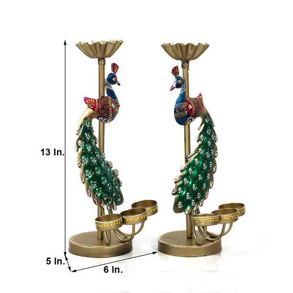 Tea_Light_Candle_Holder_Decorative_Peacock_Showpiece_Metal_Figurine_4_Candle_Diya_Burner_Slots_for_Living_Room,_Diwali_Gifts,_Home_Decor