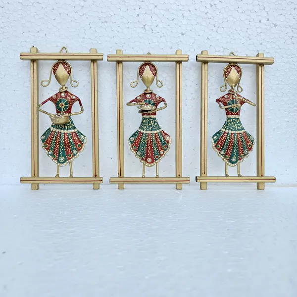 Handcrafted_Metal_Rajasthani_Tribal_Musician_Wall_Hanging_Frame_Set_of_3_(9.5_Inch)