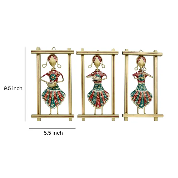 Handcrafted_Metal_Rajasthani_Tribal_Musician_Wall_Hanging_Frame_Set_of_3_(9.5_Inch)
