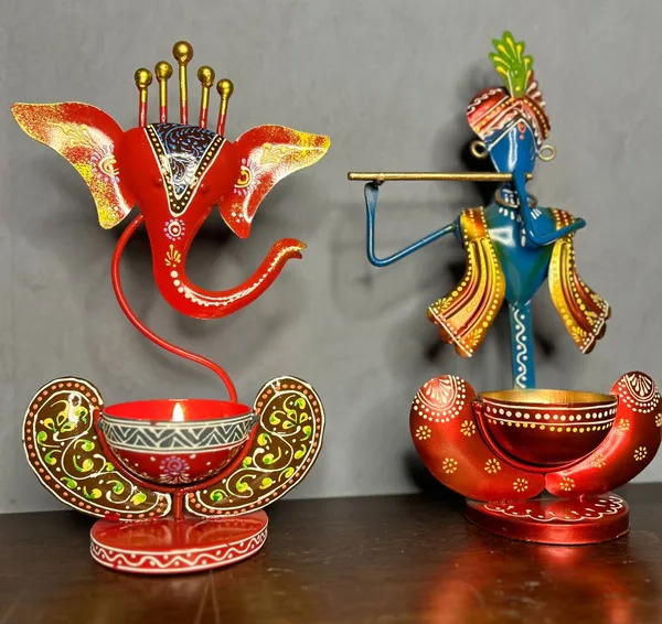 Metal_krishna_and_ganesha_Showpiece_Tea_Light_Holder_combo_(2Pc)