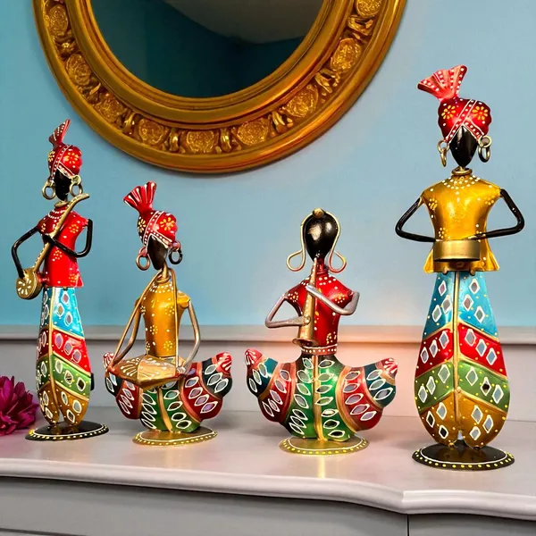 Metal_Standing_musician_set_of_Four_/Tea_Light_Musician_Showpieces_Combo_(4pc_)