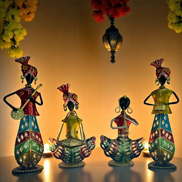 Metal_Standing_musician_set_of_Four_/Tea_Light_Musician_Showpieces_Combo_(4pc_)