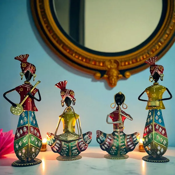 Metal_Standing_musician_set_of_Four_/Tea_Light_Musician_Showpieces_Combo_(4pc_)