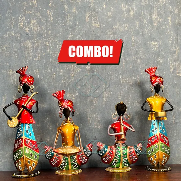Metal_Standing_musician_set_of_Four_/Tea_Light_Musician_Showpieces_Combo_(4pc_)