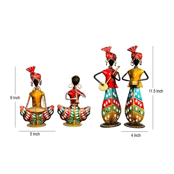 Metal_Standing_musician_set_of_Four_/Tea_Light_Musician_Showpieces_Combo_(4pc_)