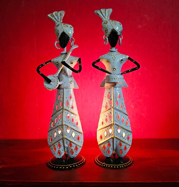 Handicrafy_Metal_Musician_T_light_Set_of_TwoTable_Decorative_Showpiece_White_Finish
