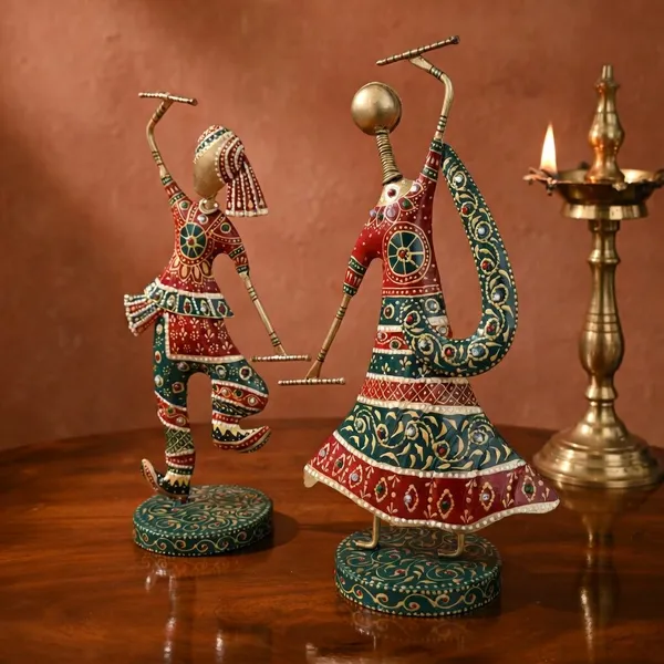 Handcrafted_Metal_Rajasthani_Tribal_Dancing_Couple_Showpiece_Set_of_2_(12_Inch_)