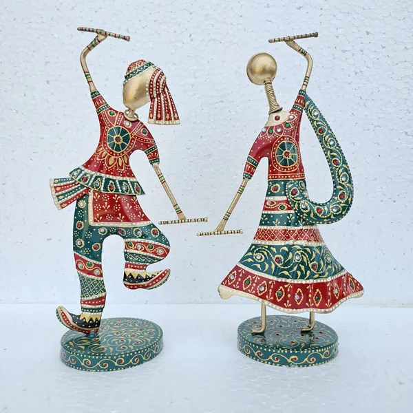 Handcrafted_Metal_Rajasthani_Tribal_Dancing_Couple_Showpiece_Set_of_2_(12_Inch_)
