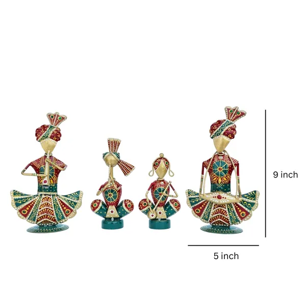 Handcrafted_Metal_Rajasthani_Tribal_Musician_Showpiece_Set_of_(9_Inch)