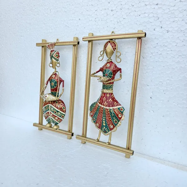 Handcrafted_Metal_Rajasthani_Tribal_Musician_Wall_Hanging_Frame_Set_of_2_(13_Inch_)