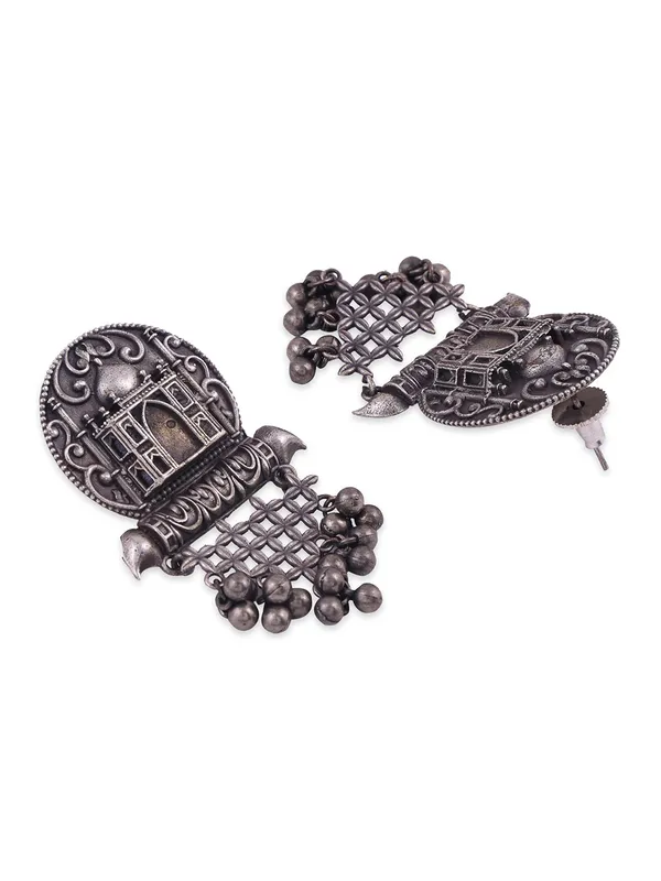 German_Silver_Taj_Mahal_Drop_Earrings