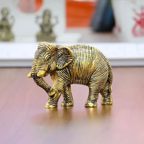 African_Elephants_Animal_Decorative_Showpiece_Figurine_Metal_Handcrafed_Gold_Toned_Antique_Finish,_Home_Decor