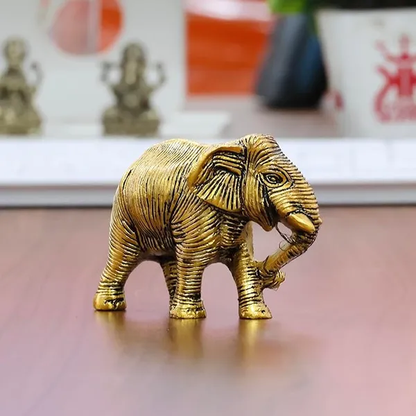 African_Elephants_Animal_Decorative_Showpiece_Figurine_Metal_Handcrafed_Gold_Toned_Antique_Finish,_Home_Decor