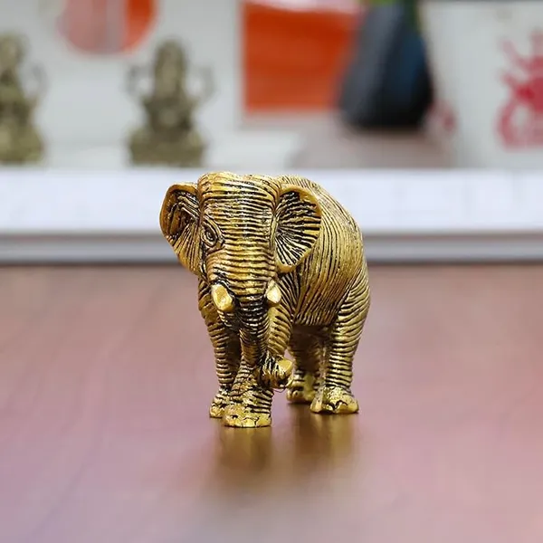 African_Elephants_Animal_Decorative_Showpiece_Figurine_Metal_Handcrafed_Gold_Toned_Antique_Finish,_Home_Decor