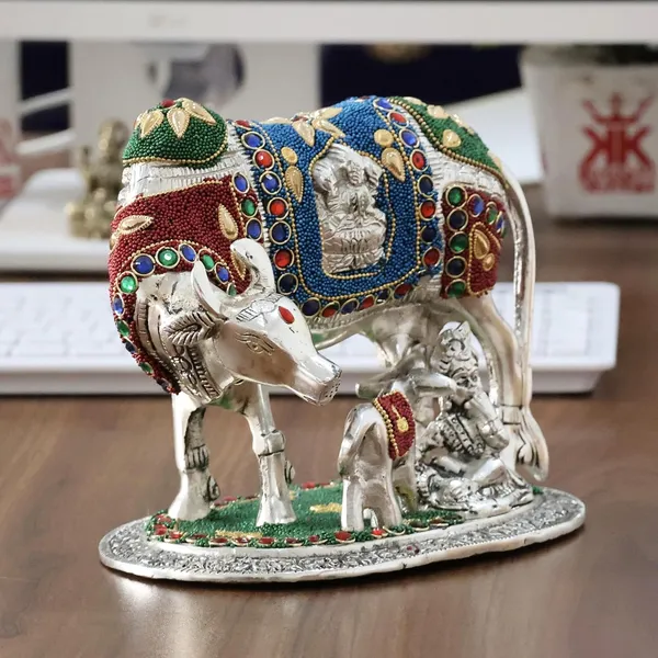 Gold_Plated_Kamdhenu_Cow_with_Calf_Metal_Statue_for_Good_Luck_Feng_Shui_&_Vastu_Showpiece_Religious_Idol_Fingures_for_Home_and_Office_Table_Decor