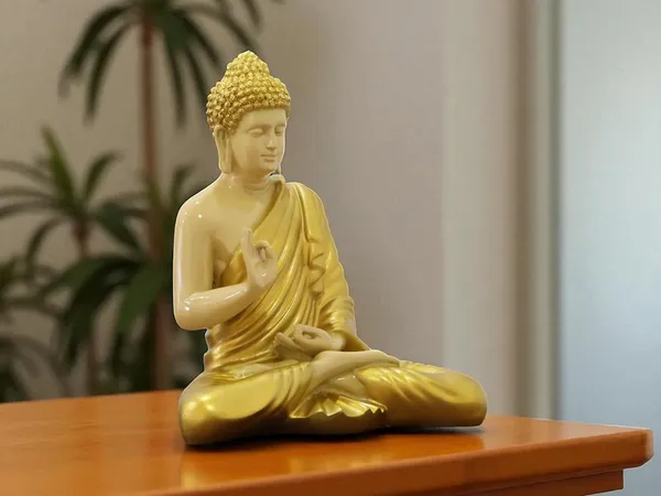 KridayKraft_Meditating_Golden_Color_Buddha_Idol_Statue_Showpiece_for_Home_Garden_Living_Room_Decor_Decoration_Gift_Gifting_Items,_14_inches_/_35cm_/_1_Feet,_Buddha