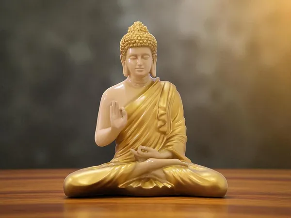 KridayKraft_Meditating_Golden_Color_Buddha_Idol_Statue_Showpiece_for_Home_Garden_Living_Room_Decor_Decoration_Gift_Gifting_Items,_14_inches_/_35cm_/_1_Feet,_Buddha