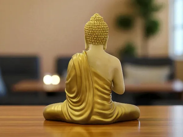 KridayKraft_Meditating_Golden_Color_Buddha_Idol_Statue_Showpiece_for_Home_Garden_Living_Room_Decor_Decoration_Gift_Gifting_Items,_14_inches_/_35cm_/_1_Feet,_Buddha