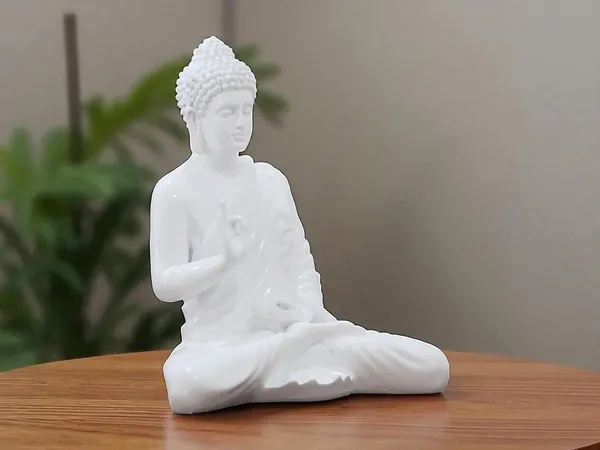 KridayKraft_Decorative_Buddha_Meditation_Pose_Statue,_White_Ceramic,_35_cm_Height,
