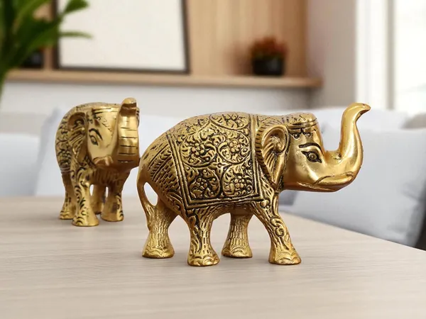 KridayKraft_Handcrafted_Intricately_Detailed_Gold-Plated_Metal_Elephant_Showpiece_Vastu-_Symbol_of_Prosperity,Friendly_Décor_for_Living_Room_for_Home_&_Office_Décor