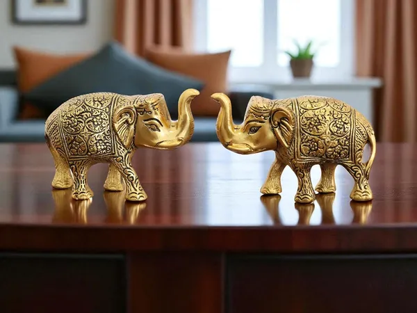 KridayKraft_Handcrafted_Intricately_Detailed_Gold-Plated_Metal_Elephant_Showpiece_Vastu-_Symbol_of_Prosperity,Friendly_Décor_for_Living_Room_for_Home_&_Office_Décor