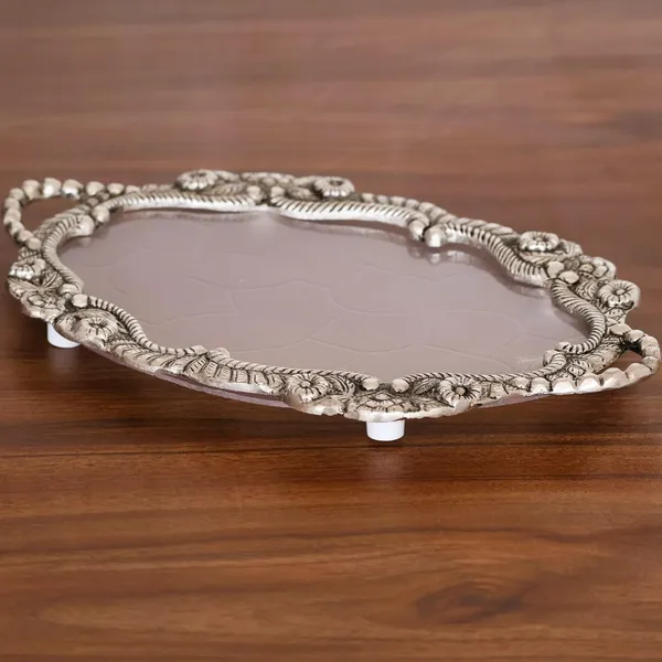 Decorative_Fiber_Tray_with_Metal_Floral_Border,_25_cm_Diameter