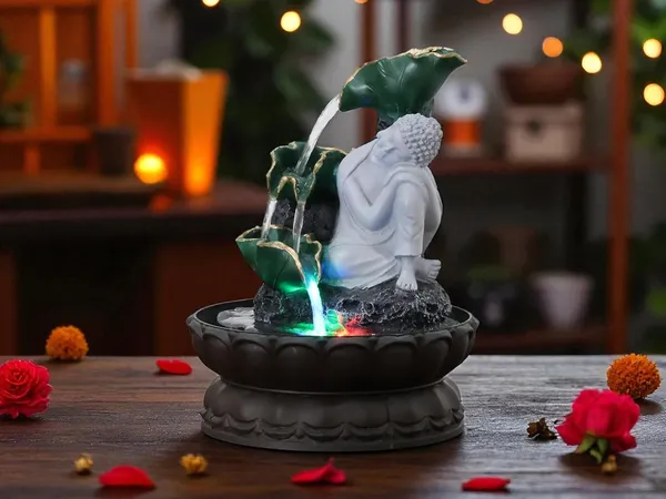 KridayKraft_Buddha_Resting_Water_Fountain_Idol_Polyresin_Lotus_Water_Fountain_Showpiece_for_Home_Garden_Living_Room_Decor_Decoration_Gift_Items,_24_CM