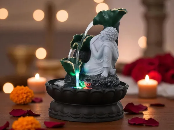 KridayKraft_Buddha_Resting_Water_Fountain_Idol_Polyresin_Lotus_Water_Fountain_Showpiece_for_Home_Garden_Living_Room_Decor_Decoration_Gift_Items,_24_CM