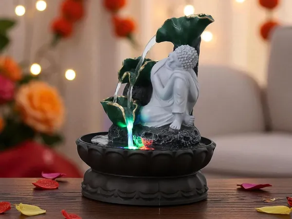 KridayKraft_Buddha_Resting_Water_Fountain_Idol_Polyresin_Lotus_Water_Fountain_Showpiece_for_Home_Garden_Living_Room_Decor_Decoration_Gift_Items,_24_CM