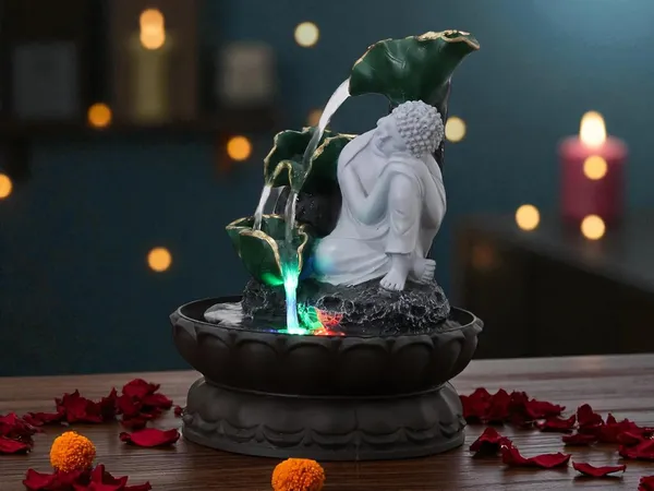 KridayKraft_Buddha_Resting_Water_Fountain_Idol_Polyresin_Lotus_Water_Fountain_Showpiece_for_Home_Garden_Living_Room_Decor_Decoration_Gift_Items,_24_CM