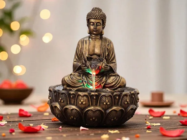 KridayKraft_Meditating_Buddha_Water_Fountain_Idol_Polyresin_Lotus_Water_Fountain_Showpiece_for_Home_Garden_Living_Room_Decor_Decoration_Gift_Items,