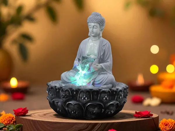 KridayKraft_Meditating_Buddha_Water_Fountain_Idol_Polyresin_Lotus_Water_Fountain_Showpiece_for_Home_Garden_Living_Room_Decor_Decoration_Gift_Items,_24_CM