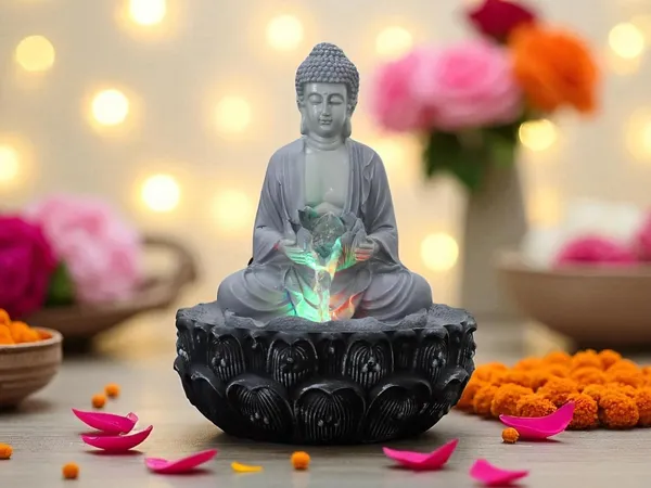 KridayKraft_Meditating_Buddha_Water_Fountain_Idol_Polyresin_Lotus_Water_Fountain_Showpiece_for_Home_Garden_Living_Room_Decor_Decoration_Gift_Items,_24_CM