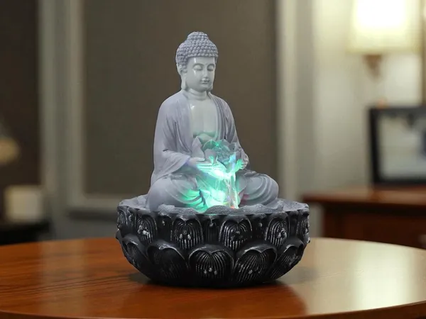 KridayKraft_Meditating_Buddha_Water_Fountain_Idol_Polyresin_Lotus_Water_Fountain_Showpiece_for_Home_Garden_Living_Room_Decor_Decoration_Gift_Items,_24_CM