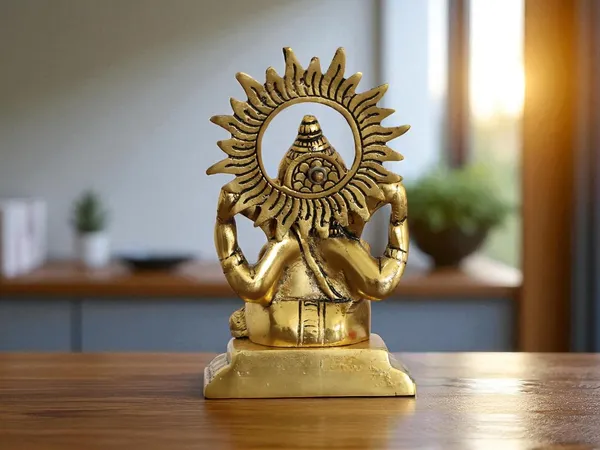 KridayKraft_Metal_Ganesha_Idols_ganpati_Decoration_Setup_for_Home_Statue,_15_cm_Height,_9.5_cm_Width,_330_gm,_Religious_Hindu_Idol